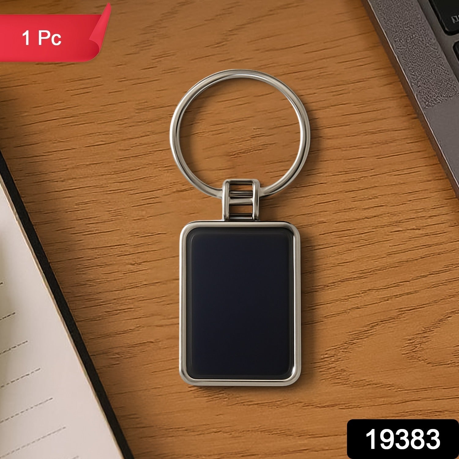 Metro Stripe Executive Black & Silver Keychain Metro Stripe Executive Black & Silver Keychain